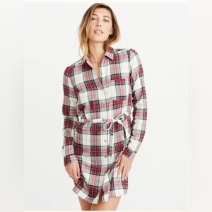 Abercrombie & Fitch Stewart Plaid Flannel Shirt Dress